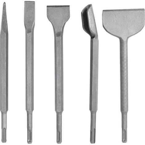 Jeu de burins 5 pièces Longueur 250 mm, Ciseau à bout rond / ciseau plat / ciseau en U (1/3)