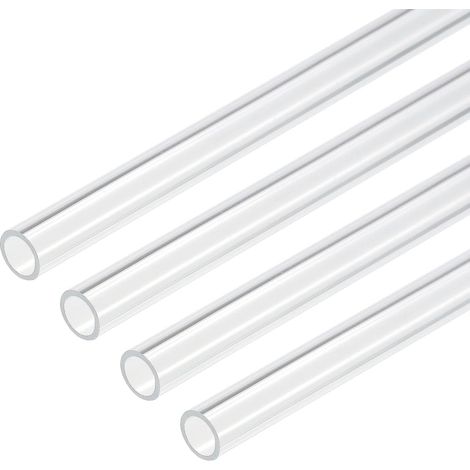 Acrylique Tuyau Transparent Rigide Rond Tube 8mm ID 10mm OD 10" pour Lampes et Lanternes, Eau refroidisement Système 4pcs (1/5)
