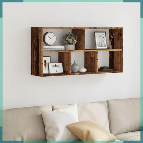 étagère murale - 853279 - vieux bois - 100 x 25 x 50 cm - bois d'ingénierie (1/5)