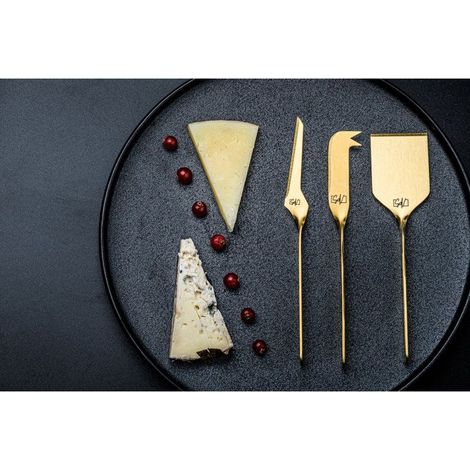 Set di coltelli per formaggi e burro - STILE DI VITA - Acciaio inossidabile - 6 pezzi - Dorato