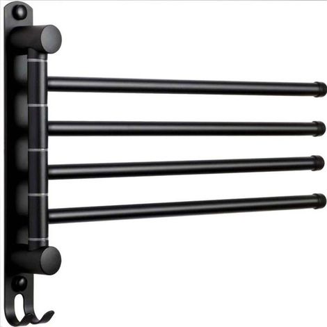 Online Store - Porte-Serviettes Salle de Bain avec 4 Barres 180°Rotatives Sèche-Serviettes en Acier Inoxydable SUS304 Porte Serviette Murale pour (1/4)