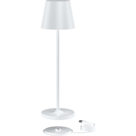 Lampe de table LED à intensité variable - 38 cm - Rechargeable pour l'intérieur et l'extérieur - Couleur de lumière chaude - Lampe de table d'extérieur sans fil avec station de charge USB (1/5)