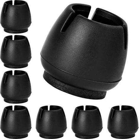 SHINING HOUSEPieds de table et de chaise antidérapants en silicone, 32 pièces capuchons de pieds de chaise en silicone, capuchons de chaise et protège-pieds de chaise, noirs, adaptés aux pieds de meub