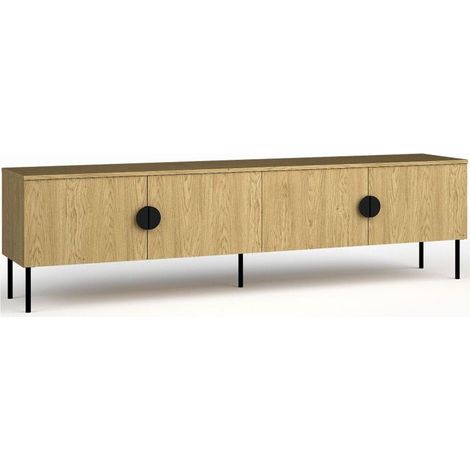 Mueble de TV 4 Puertas - Color Roble - 200 CM - Colección MONDO
