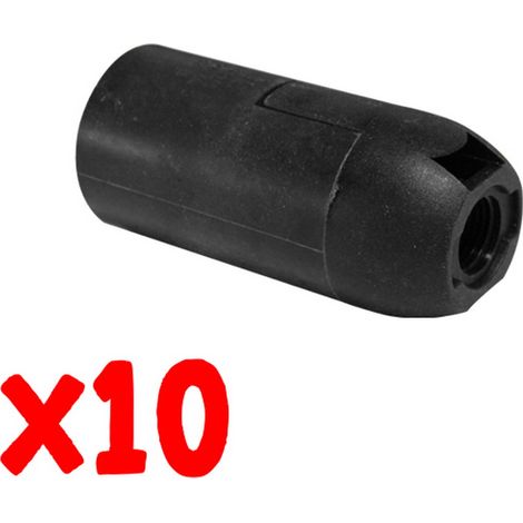 Lot De 10 Douilles E14 Noires, Corps En Pet Ignifugé Avec Contacts En Cuivre, Tension 250 V, Courant 2 A - Haute Qualité (1/2)