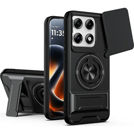 Custodia per Motorola Edge 70 Pro con supporto e copri fotocamera per MagSafe, nera (1/5)