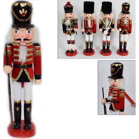 Soldato schiaccianoci in legno cm 30 per decorazioni di natale collezione addobbi Soldatini idea regalo moderno e ben rifinito (1/5)