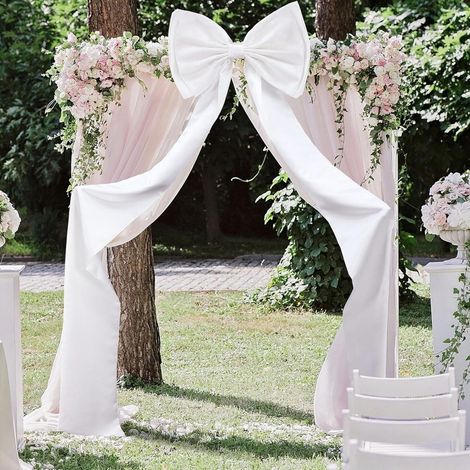 Bow - 190 Cm - Tissu Épais - Décoration Murale Chambre Arrière-plan Mariage Noël - Ruban À Nœud Surdimensionné - 1 Pièce (1/5)