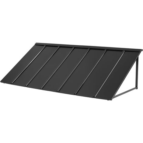 Auvent de Porte d'Entrée 203x91 cm Marquise de Porte Extérieure Métal, Cadre Acier, Abri de Protection Contre Pluie, Neige, Soleil, Auvent pour Portes d'Entrée, Fenêtres de Porches, de Balcons (1/5)