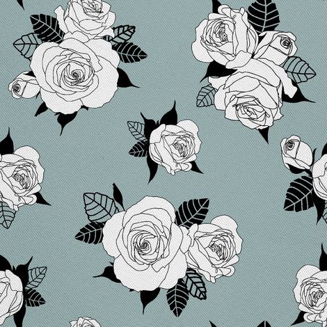 Tela decorativa para exteriores Oxford - motivo de rosas con hojas negras I DX564 (1/5)