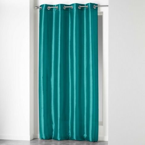 Rideau à oeillets - Shantung - 140 x 240 cm - Polyester - Bleu - Livraison gratuite (1/5)