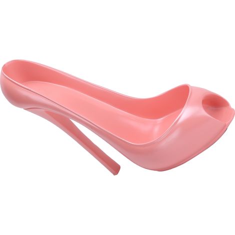 Porte-bouteille en Forme de Chaussure à Talon Haut - Rangement Élégant pour Vin - Décoration Maison Rose