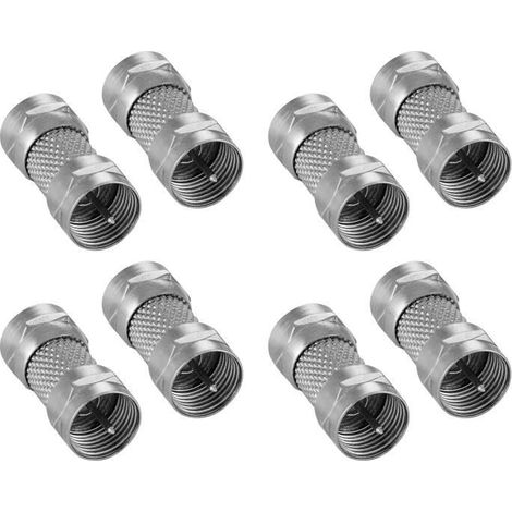 8x Adaptateur coupleur F (connecteur: Fiche F vers Fiche F), câble d'antenne SAT (1/4)