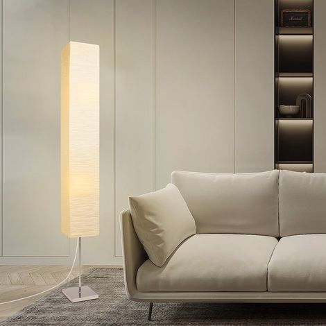 Einzelsatz Papier Bodenleuchten, japanische Beige Papier Abdeckung, Schlafzimmer, Büro und Wohnzimmer Eck Papierleuchten, Beige (Quadrat,Ohne Glühbirne) (1/5)