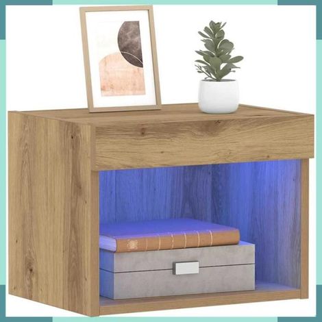 863100 Ensemble meuble TV avec LED Chêne artisanal 40 x 30 x 30 cm (1/5)