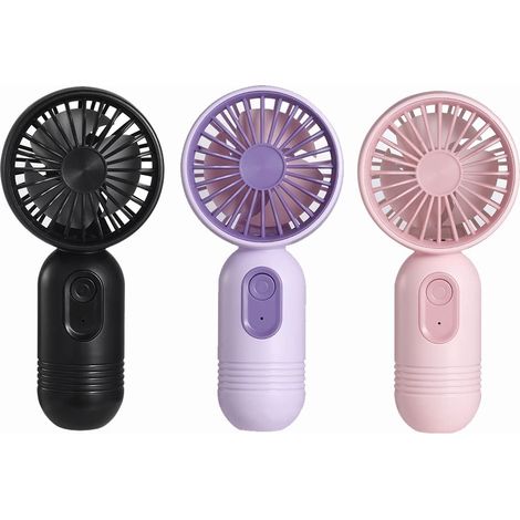 Mini ventilateur portable, lot de 3 rechargeables USB, petit ventilateur personnel pour femmes et hommes, bureau et voyages en plein air (1/5)