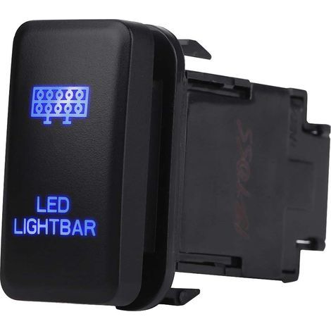 Interrupteur à bascule de barre lumineuse à LED ON-OFF LED Light, 12V Bleu LED Auto Auto On Off Rocker Toggle Switch pour Hilux Landcruiser VIGO(LED LIGHT BAR Pattern) (1/5)