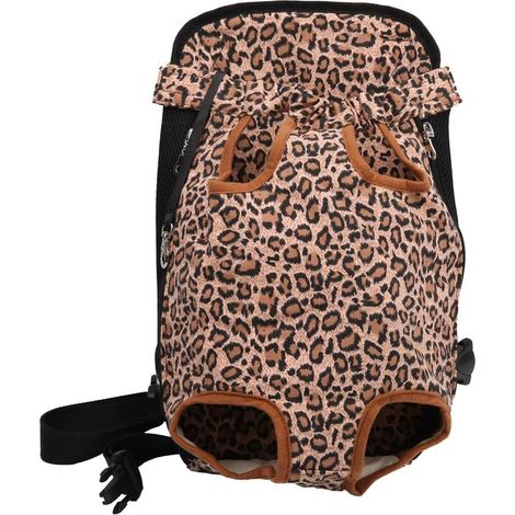 MINKUROW Hunderucksack/Katzentrage Bauchtasche Tragbare Reisetasche für kleine Haustiere (Leopard, S) (1/5)