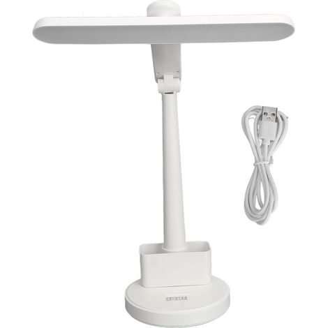 LED Table Lamp ABS 360 Degree Rotation Foldable USB Eye Caring Dimmable Reading Lamp with Pen Holder for Bedroom Office Dorm Work Study