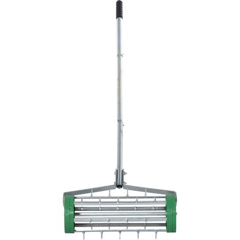 Aérateur de pelouse à rouleau, scarificateur manuel à pointes, manche réglable, largeur 42,5 cm, acier galvanisé, pour gazon dense et vert  CHICFURN (1/5)