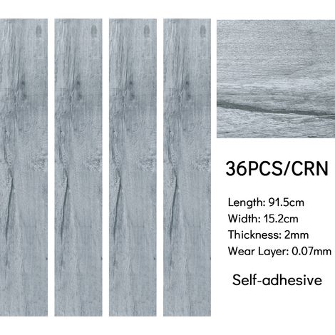 36 Pcs Wood Effect Self Adhesive Flooring (1/5)