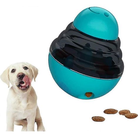 Balle à friandises pour chien, balle jouet pour chien, balle à friandises pour petits chiens, pour la chasse et le jeu (bleue) (1/4)