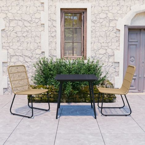 3 PCS Set Dining para Jardim Vime PE and Glass (1/5)
