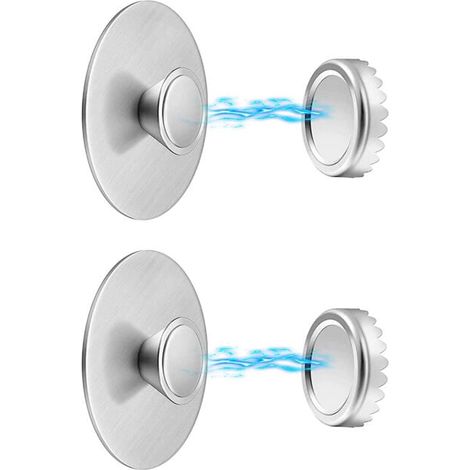 2 Pièces Porte-Savon Magnétique Acier Inoxydable, Murale Porte-Savon Aimant de Cuisine et de Salle de Bain, Économisez de l'espace Contient 2 couvercles (1/5)