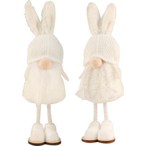 2pcs Ange de Noël Fille Cadeaux de Fête Adorable Lapin Oreilles Debout Poupée Décorative Sans Visage à Poser (1/5)