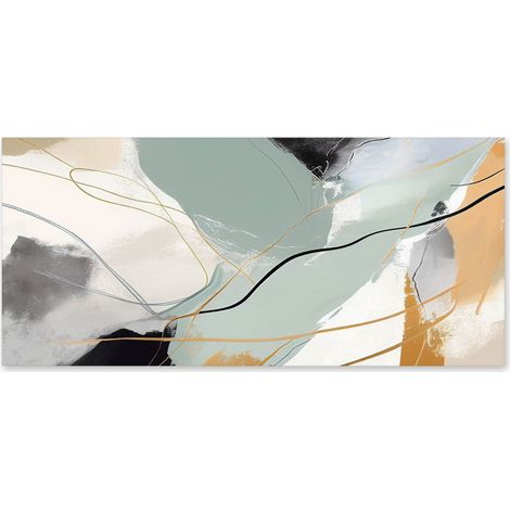 Lupia - Quadro moderno su Tela Canvas DEEP 65x143 cm PAINT SPOTS, Tela Cotone, Stampa, Made in Italy, Telaio in Legno, casa, soggiorno, capezzale camera da letto, hotel, ufficio (1/4)