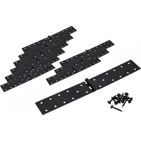 KOTARBAU Lot de 10 charnières de meuble roulées noires pour meubles (300 x 45 mm) (1/5)