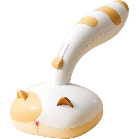 Brosse pour poils d'animaux avec bouton, brosse autonettoyante pour chats et chiens, brosse à poils pour chats et chiens avec bouton de déverrouillage. (Jaune et blanc) - 14437-AquaForge (1/5)