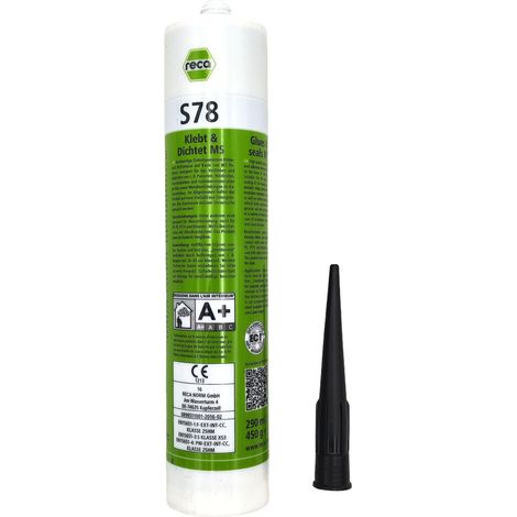 Reca S 78 Klebt & Dichtet MS Schwarz Klebemasse Dichtmasse Konstruktionskleber Baukleber KFZ Kleber 290ml