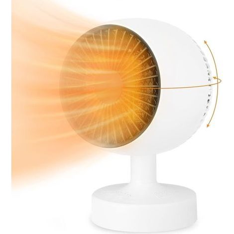 Soufflant Nokeso Radiateur Électrique PTC 500W, Réglage vers Le Haut et vers Le Bas 120° + Réglage Gauche/Droite de 160°, 3 Modes de Chauffage, Bouton Tactile, Burea de La Salle de Bains (1/5)
