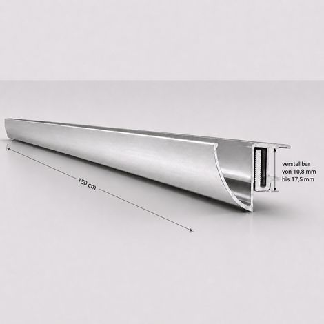 Glaswerk Westfalen-Vordachregenrinne 150cm Silber 10,8-17,5mm (1/5)