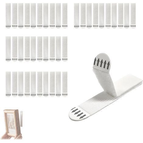 Languette Accroche Tableau 20 Paires (40 Bandes) - Fixation (1/5)