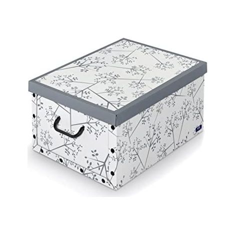Dekorative Aufbewahrungsbox aus Karton mit Deckel und Griffen 39x50x24 cm