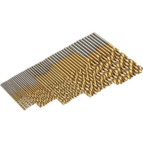 50PCS 1.0/1.5/2.0/2.5/3.0mm HSS Outil de Jeu de Forets Revêtus de Titane (1/5)