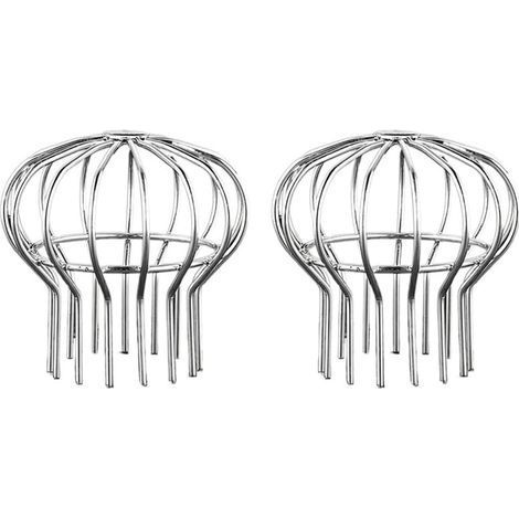 Lot de 2 protections de gouttière en acier inoxydable pour gouttière, protection contre les feuilles, la mousse, la boue et les débris (convient pour un diamètre de trou de 110 mm) (1/5)