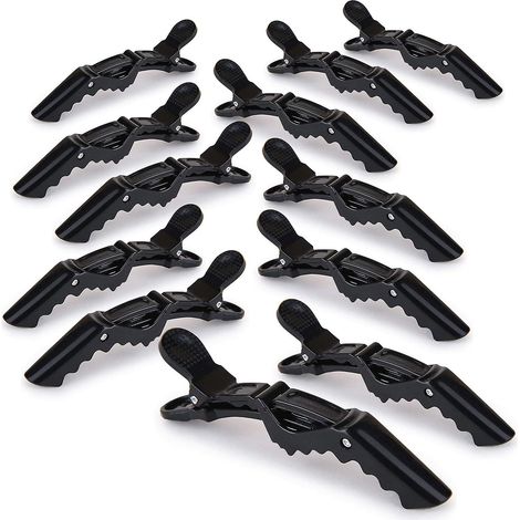 Set mit 12 professionellen Haarspangen für Damen – Krokodilklemmen mit rutschfestem Griff und großen Zähnen (1/5)