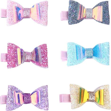 Barrettes à paillettes, nœuds créatifs, épingles à cheveux, 6 pièces. Idéales pour diverses occasions. (1/5)