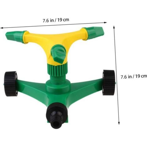 1 Arroseur à 3 bras, ABS, portée ajustable, économie d'eau, couverture 360°, jardin agricole (1/4)