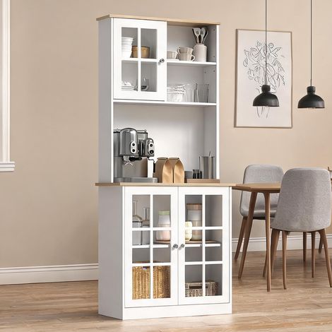 Buffet blanc en bois 80 x 37 x 183 cm (1/5)