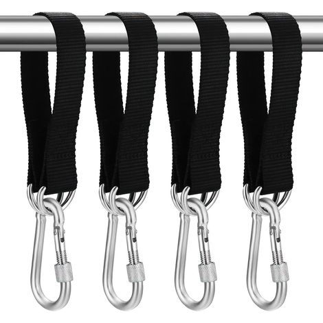 4 ensembles d'arbre swing sangles suspendue kit sangles, 30cm x 25mm lourd hammock sangles, sangles suspendues swing réglables avec 4 crochets de mosqueton et 4 D-anneaux (30CM)