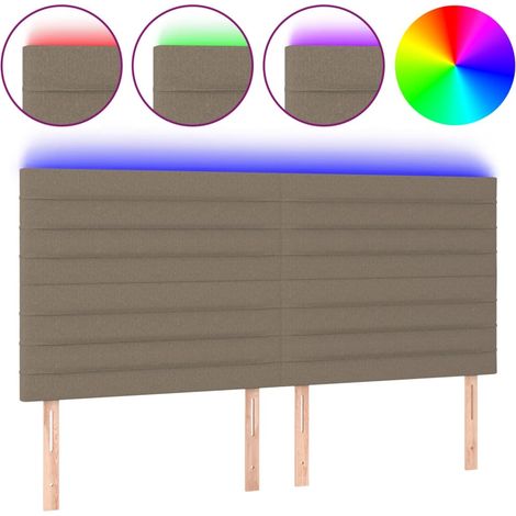 Tête de lit,Panneau décoratif à LED Taupe 180x5x118/128 cm Tissu CFW8687784 (1/5)