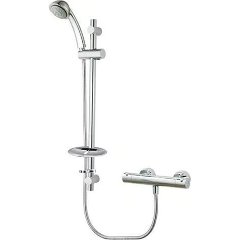 Roca Danube T Shower Bar Valve with Kit Chrome Finish Thermostatic Cool Touch