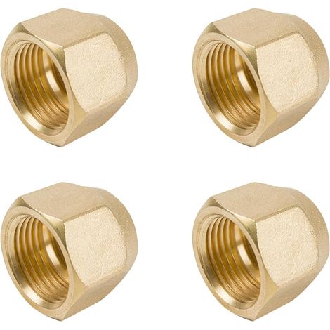 4 pcs Split éCrou à Sertir,Bouchon à Sertir En Laiton,Laiton éCrous à Sertir PièCes Climatisation Raccords,3/8 Pouce Pour Conduite De FrigorigèNe Climatisation,Adaptateur Pour Hvac (3‘’3/8) (1/5)