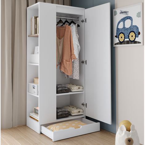 Armario ropero 1 puerta con estantes 70x40x170 cm OKMYHOME (1/5)
