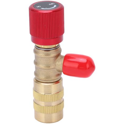 QORVA- Vanne de charge de réfrigérant de sécurité pour liquide, pour R22, R410, R134A, R404, 1/4 po mâle, 5/16 po femelle
