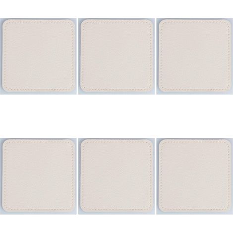Lot de 6 sous-Verres crème en PVC 10 x 10 cm (1/4)